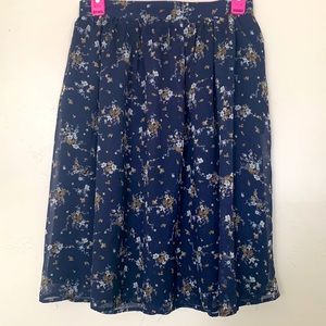 Navy knee length skirt